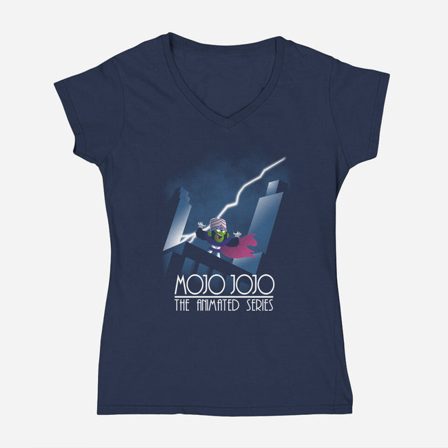 Mojo The Animated Series-Womens-V-Neck-Tee-jasesa