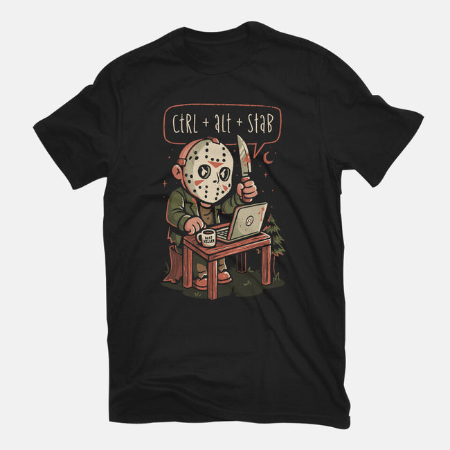 Ctrl Alt Stab-Womens-Fitted-Tee-eduely