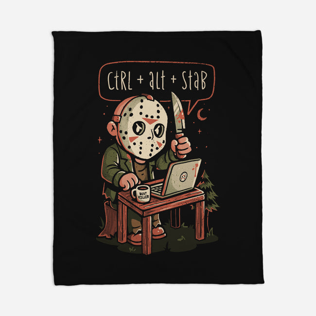 Ctrl Alt Stab-None-Fleece-Blanket-eduely