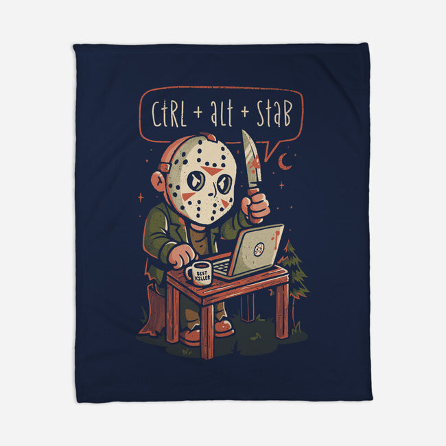 Ctrl Alt Stab-None-Fleece-Blanket-eduely