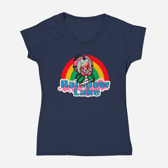 Rainbow Lake-Womens-V-Neck-Tee-Samuel