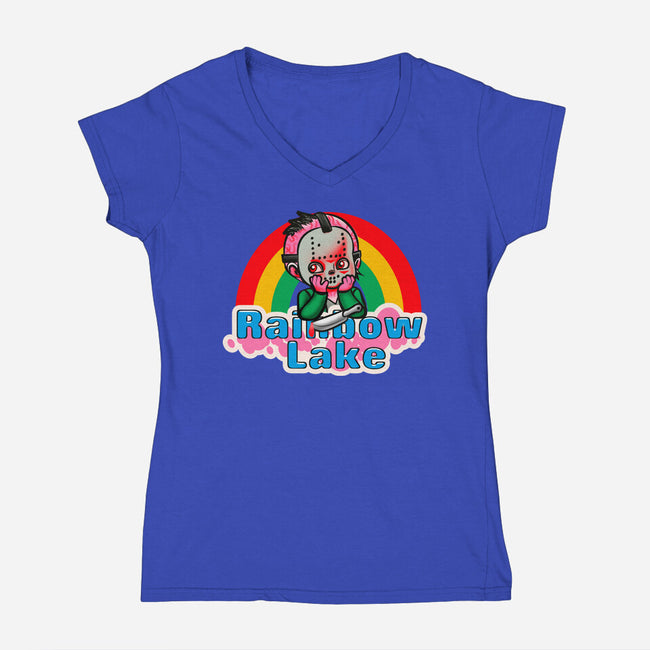 Rainbow Lake-Womens-V-Neck-Tee-Samuel