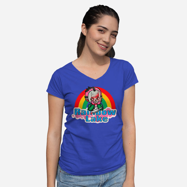 Rainbow Lake-Womens-V-Neck-Tee-Samuel