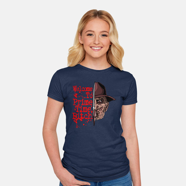 Prime Time Fred-Womens-Fitted-Tee-goodidearyan