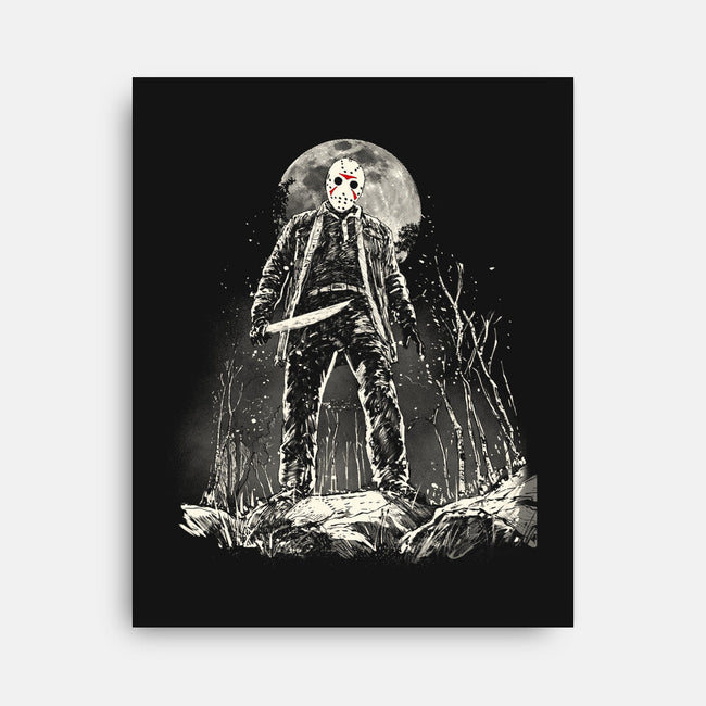 The Slasher Under The Moon-None-Stretched-Canvas-kharmazero