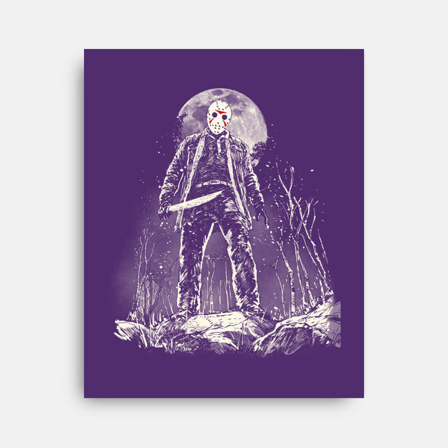 The Slasher Under The Moon-None-Stretched-Canvas-kharmazero