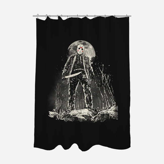The Slasher Under The Moon-None-Polyester-Shower Curtain-kharmazero