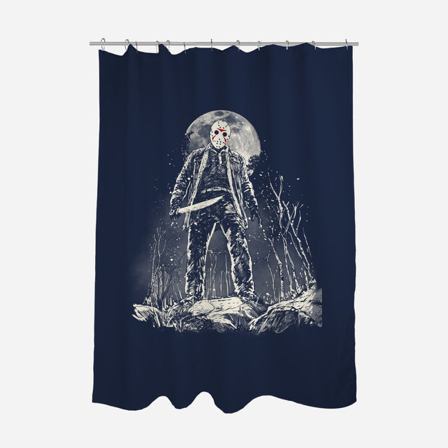The Slasher Under The Moon-None-Polyester-Shower Curtain-kharmazero