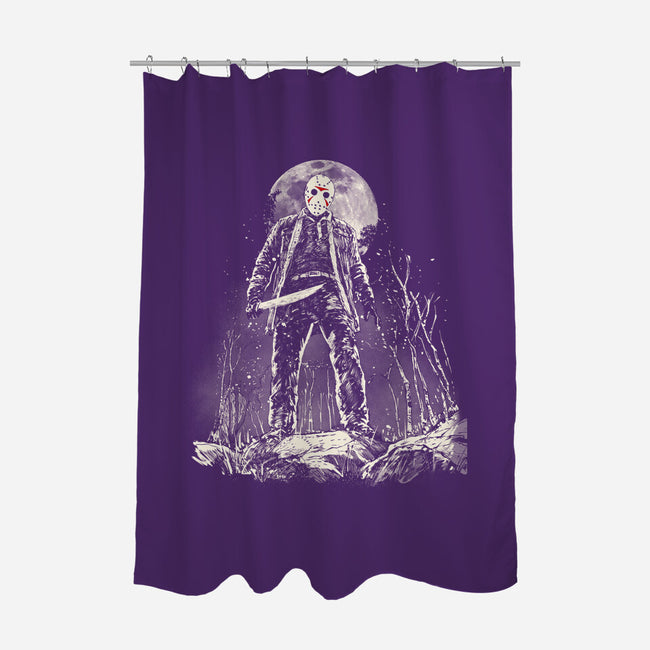 The Slasher Under The Moon-None-Polyester-Shower Curtain-kharmazero