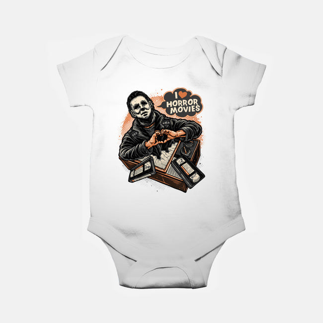I Love Horror Movies-Baby-Basic-Onesie-glitchygorilla