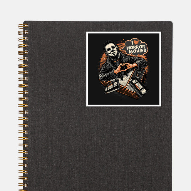 I Love Horror Movies-None-Glossy-Sticker-glitchygorilla