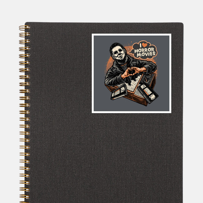 I Love Horror Movies-None-Glossy-Sticker-glitchygorilla