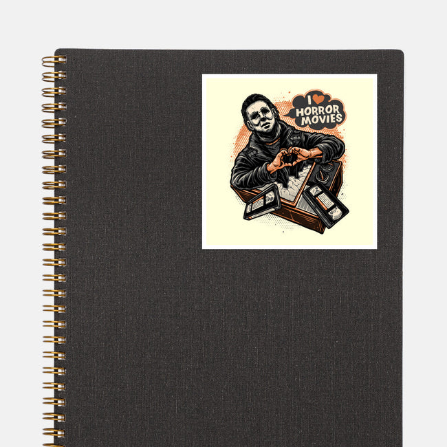 I Love Horror Movies-None-Glossy-Sticker-glitchygorilla