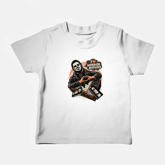 I Love Horror Movies-Baby-Basic-Tee-glitchygorilla