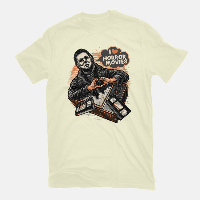 I Love Horror Movies-Mens-Basic-Tee-glitchygorilla
