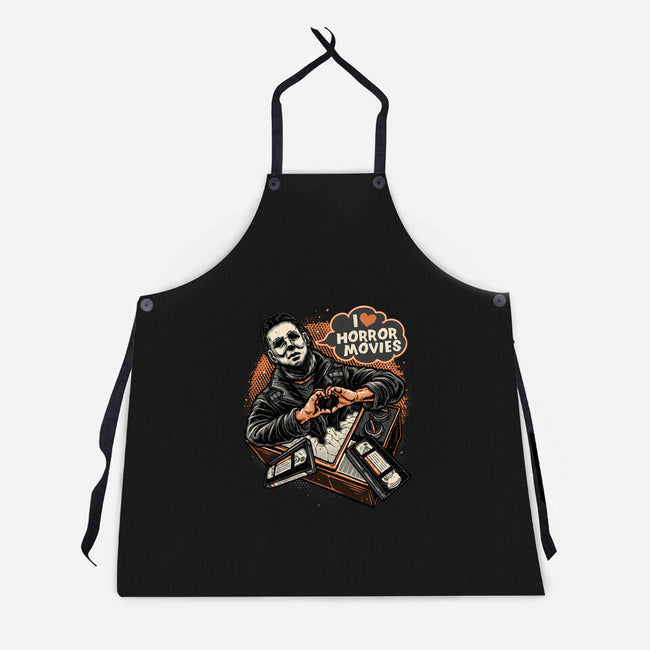 I Love Horror Movies-Unisex-Kitchen-Apron-glitchygorilla