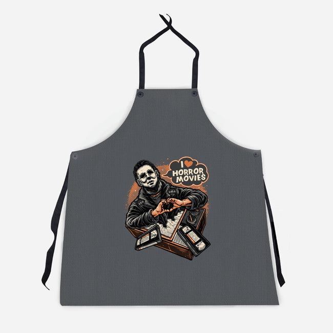 I Love Horror Movies-Unisex-Kitchen-Apron-glitchygorilla