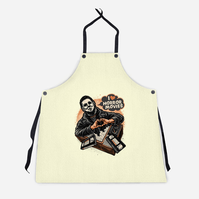 I Love Horror Movies-Unisex-Kitchen-Apron-glitchygorilla
