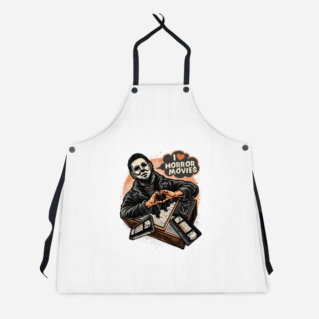 I Love Horror Movies-Unisex-Kitchen-Apron-glitchygorilla