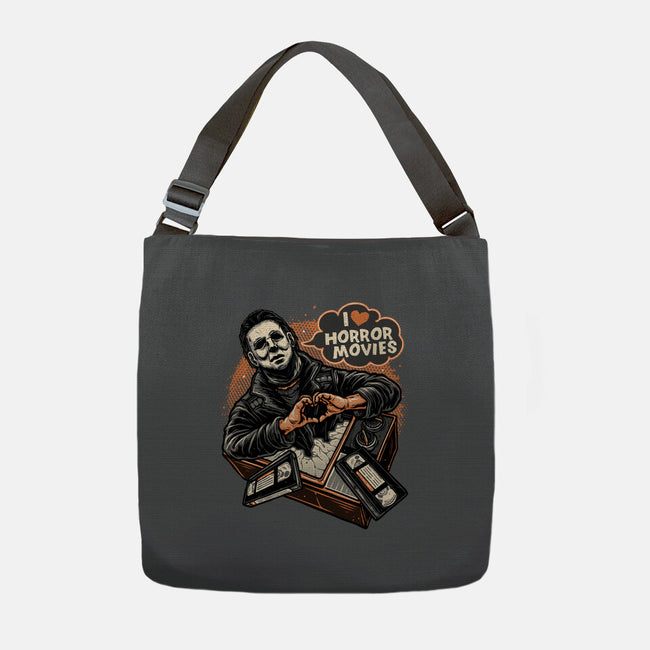 I Love Horror Movies-None-Adjustable Tote-Bag-glitchygorilla