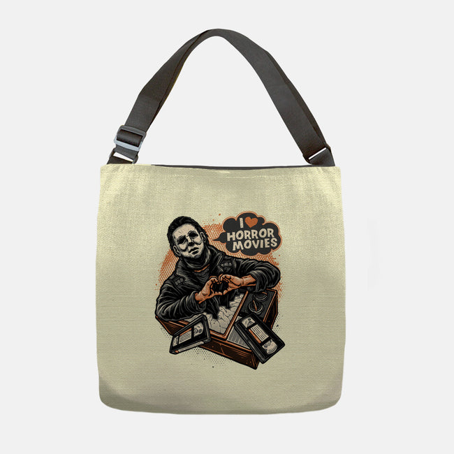I Love Horror Movies-None-Adjustable Tote-Bag-glitchygorilla