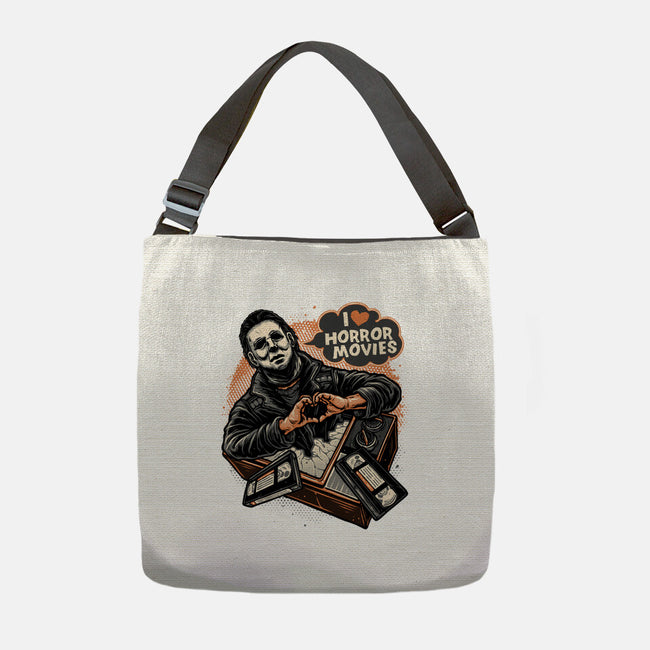 I Love Horror Movies-None-Adjustable Tote-Bag-glitchygorilla