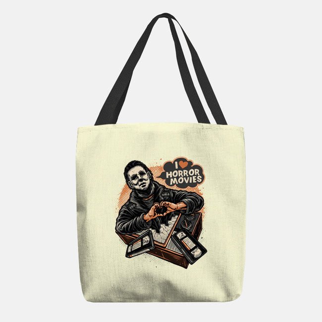 I Love Horror Movies-None-Basic Tote-Bag-glitchygorilla