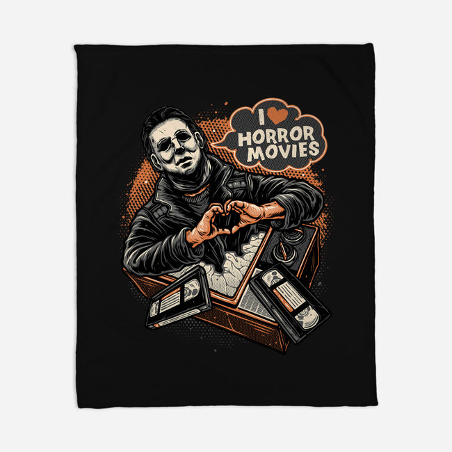 I Love Horror Movies-None-Fleece-Blanket-glitchygorilla