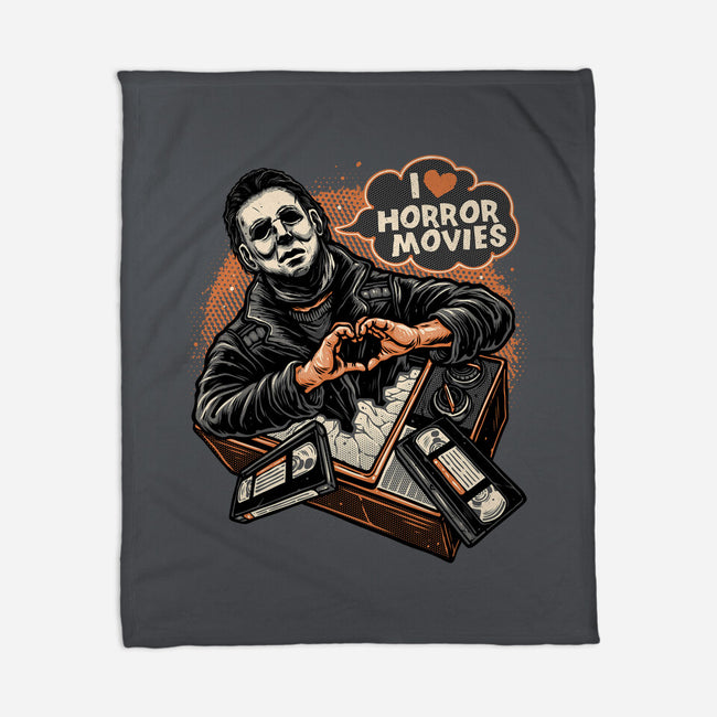 I Love Horror Movies-None-Fleece-Blanket-glitchygorilla