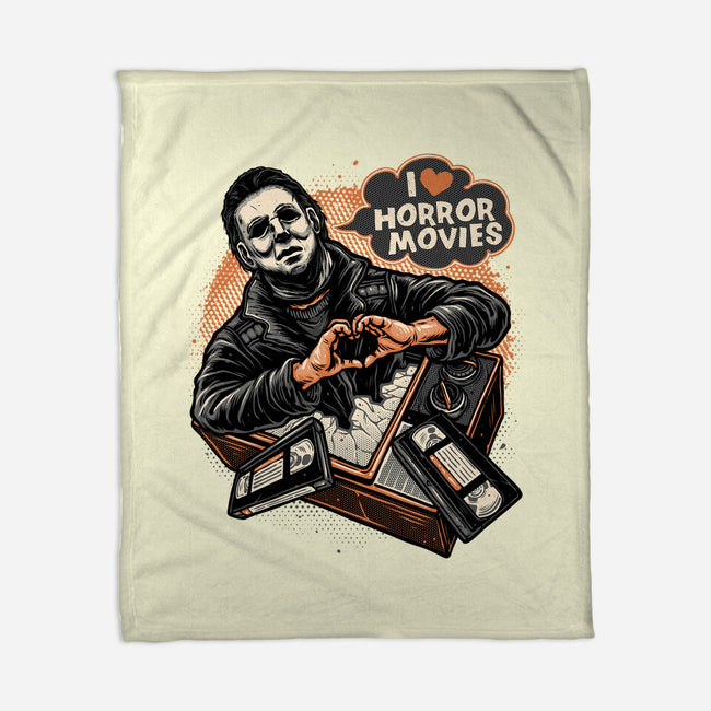 I Love Horror Movies-None-Fleece-Blanket-glitchygorilla