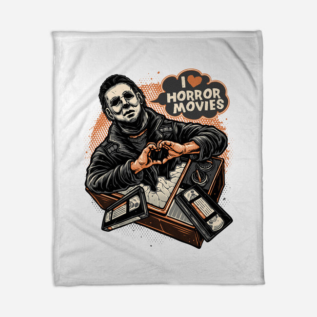 I Love Horror Movies-None-Fleece-Blanket-glitchygorilla