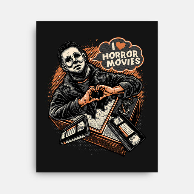 I Love Horror Movies-None-Stretched-Canvas-glitchygorilla