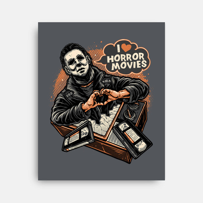 I Love Horror Movies-None-Stretched-Canvas-glitchygorilla