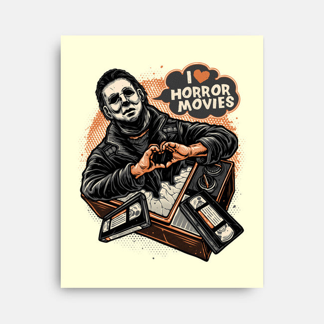 I Love Horror Movies-None-Stretched-Canvas-glitchygorilla