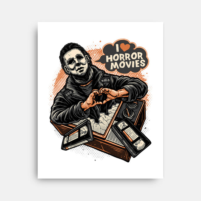 I Love Horror Movies-None-Stretched-Canvas-glitchygorilla
