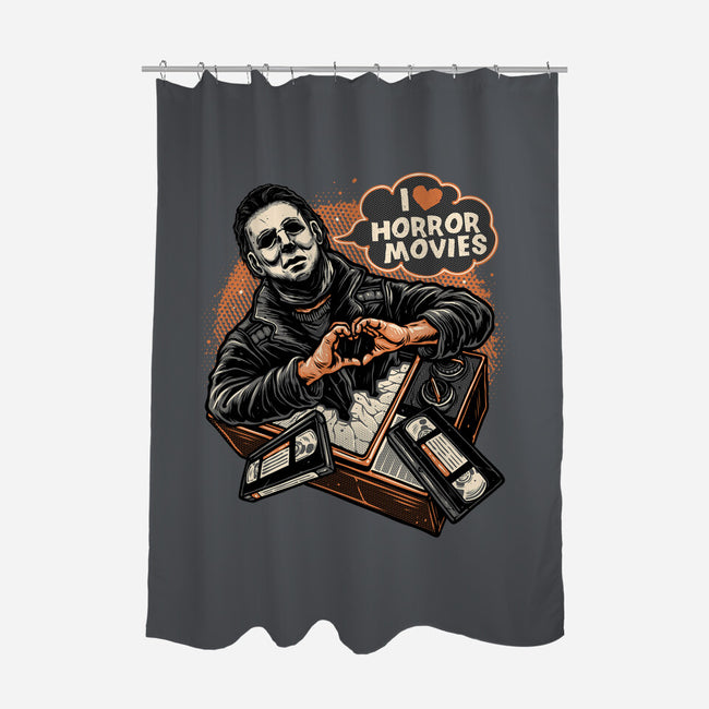 I Love Horror Movies-None-Polyester-Shower Curtain-glitchygorilla