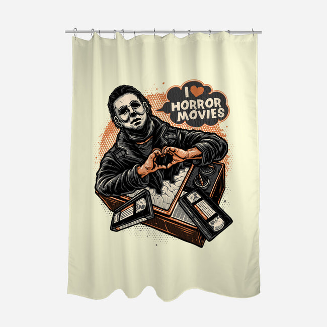 I Love Horror Movies-None-Polyester-Shower Curtain-glitchygorilla