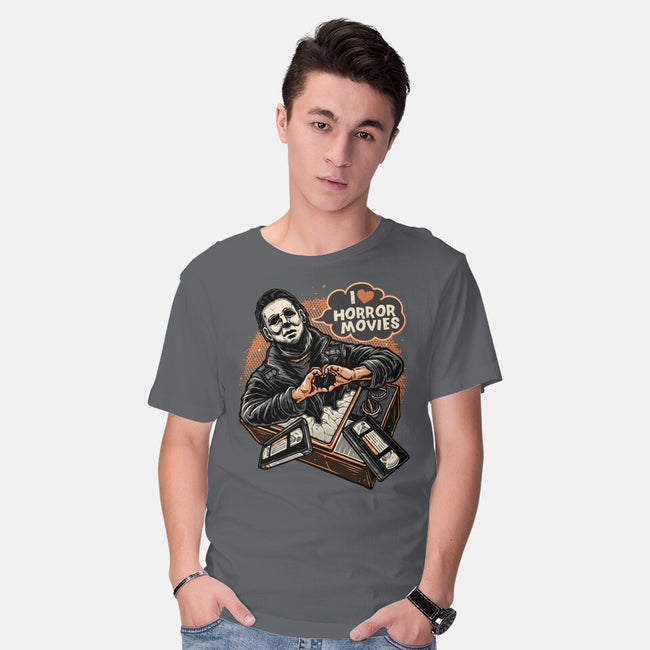 I Love Horror Movies-Mens-Basic-Tee-glitchygorilla
