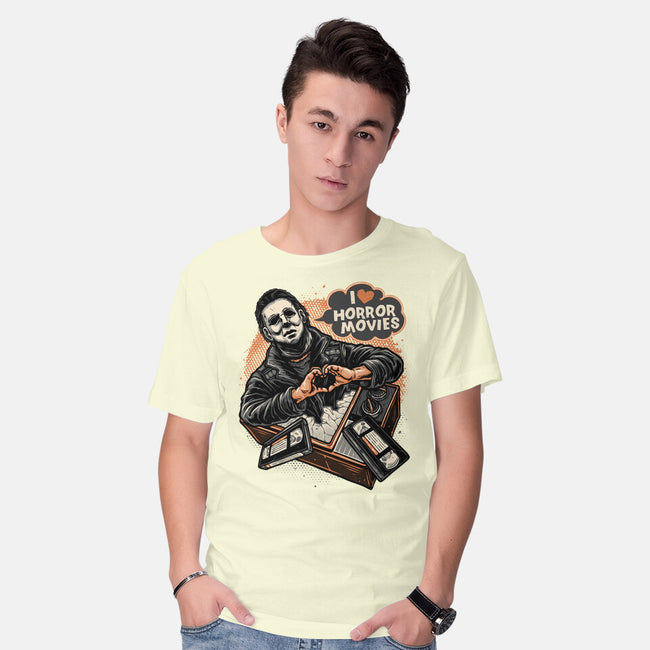 I Love Horror Movies-Mens-Basic-Tee-glitchygorilla