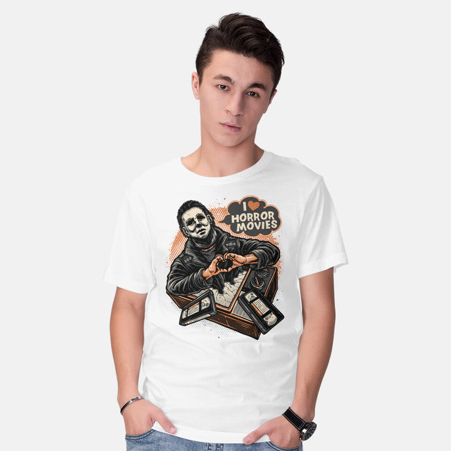 I Love Horror Movies-Mens-Basic-Tee-glitchygorilla