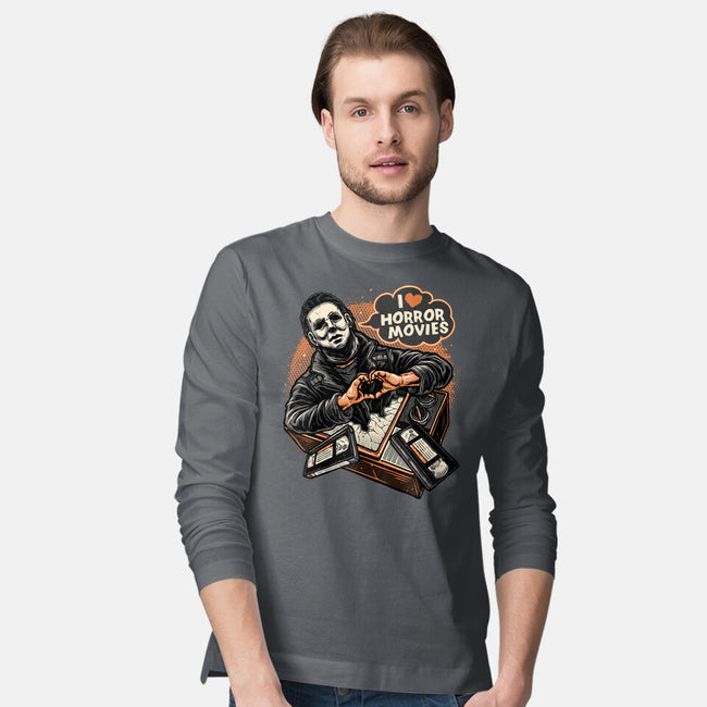 I Love Horror Movies-Mens-Long Sleeved-Tee-glitchygorilla
