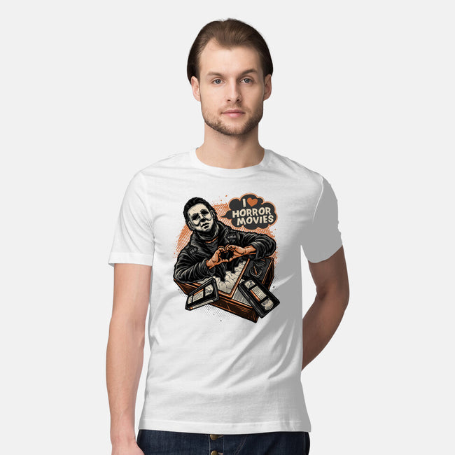 I Love Horror Movies-Mens-Premium-Tee-glitchygorilla