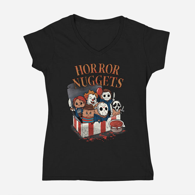 Horror Nuggets-Womens-V-Neck-Tee-dandingeroz