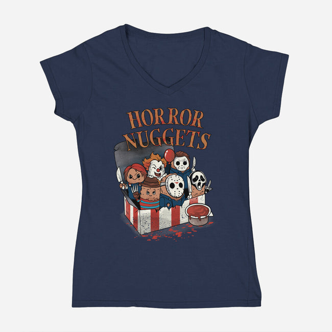 Horror Nuggets-Womens-V-Neck-Tee-dandingeroz