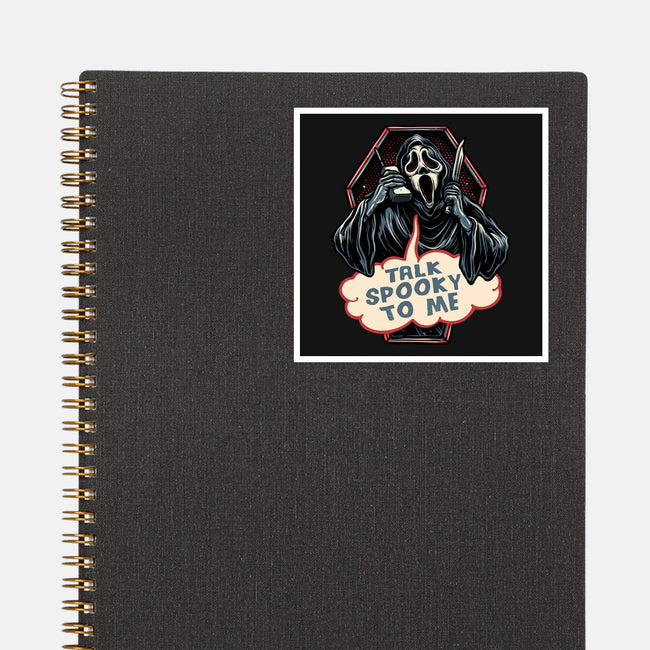 Talk Spooky To Me-None-Glossy-Sticker-glitchygorilla