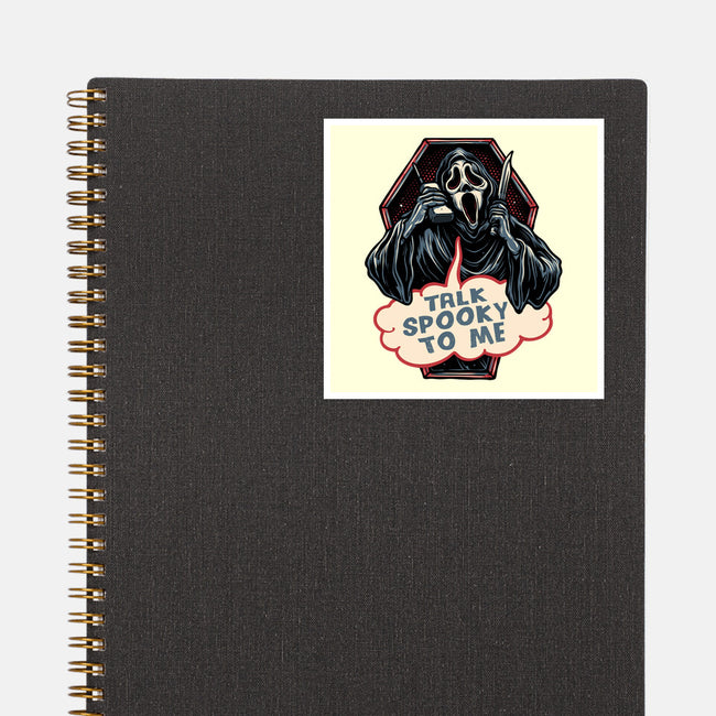 Talk Spooky To Me-None-Glossy-Sticker-glitchygorilla