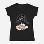 Talk Spooky To Me-Womens-V-Neck-Tee-glitchygorilla