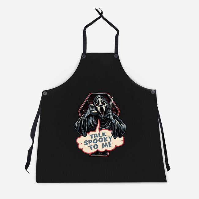 Talk Spooky To Me-Unisex-Kitchen-Apron-glitchygorilla