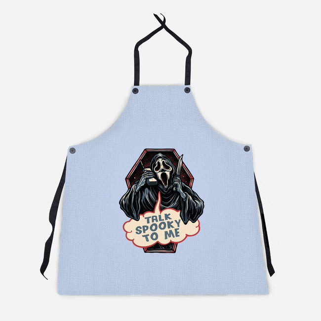 Talk Spooky To Me-Unisex-Kitchen-Apron-glitchygorilla