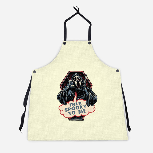Talk Spooky To Me-Unisex-Kitchen-Apron-glitchygorilla